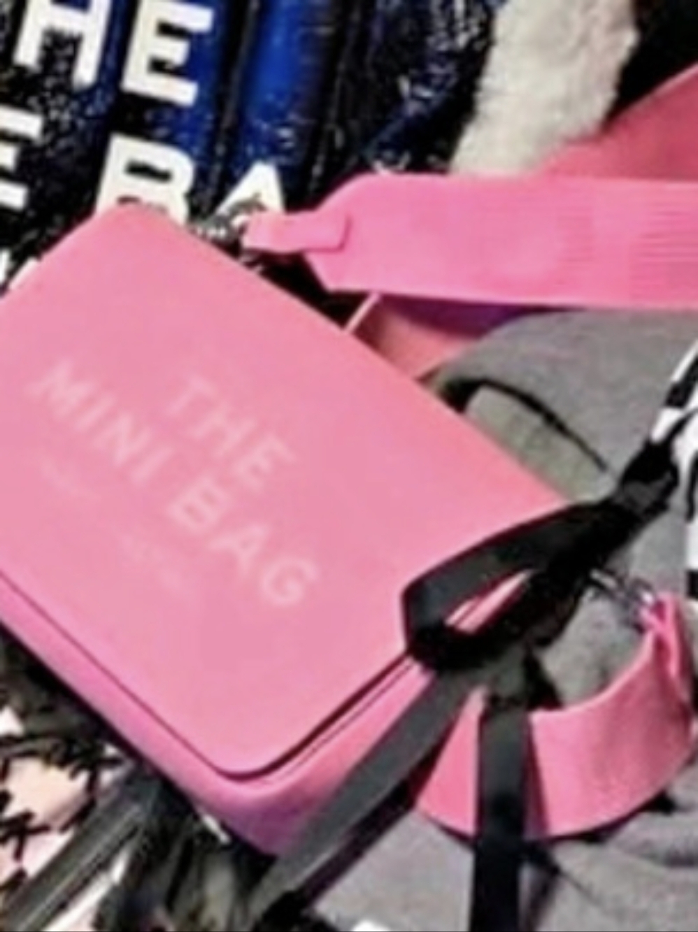 Marc Jacobs The Leather Mini Bag Pink & Black Crossbody Bag